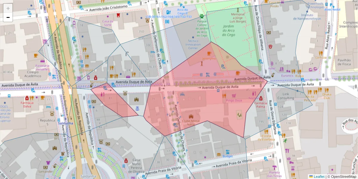Mapa detalhado do código postal 1000-139 com limites, códigos postais vizinhos e agências dos correios