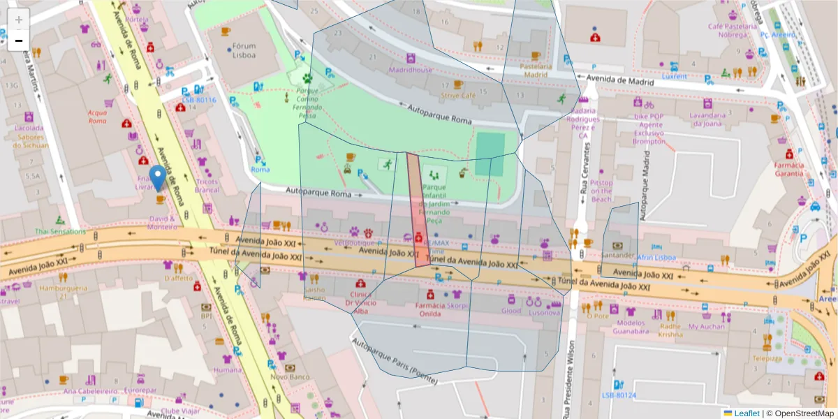 Mapa detalhado do código postal 1000-302 São João de Deus com limites, códigos postais vizinhos e agências dos correios