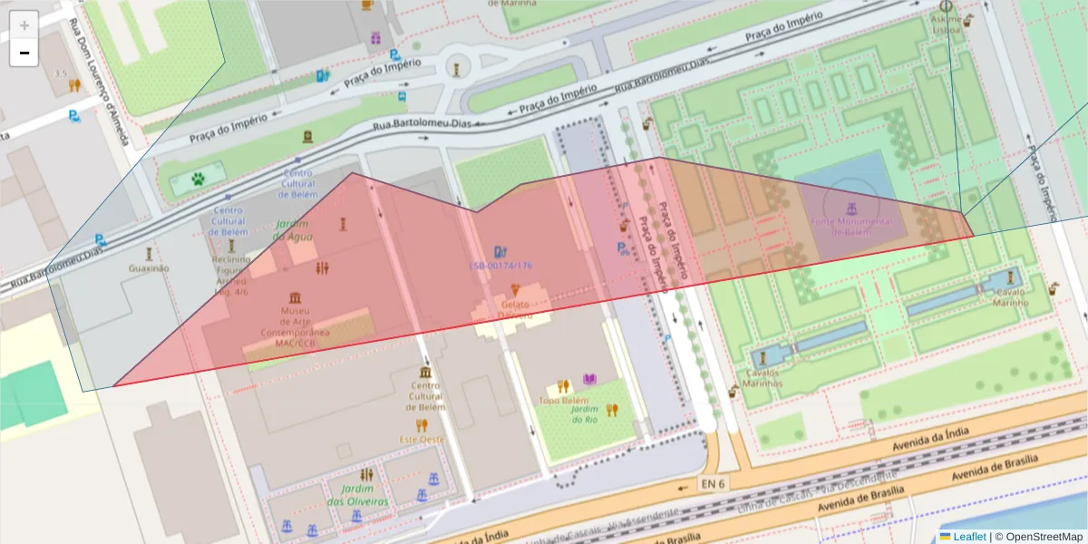 Mapa detalhado do código postal 1449-003 com limites, códigos postais vizinhos e agências dos correios