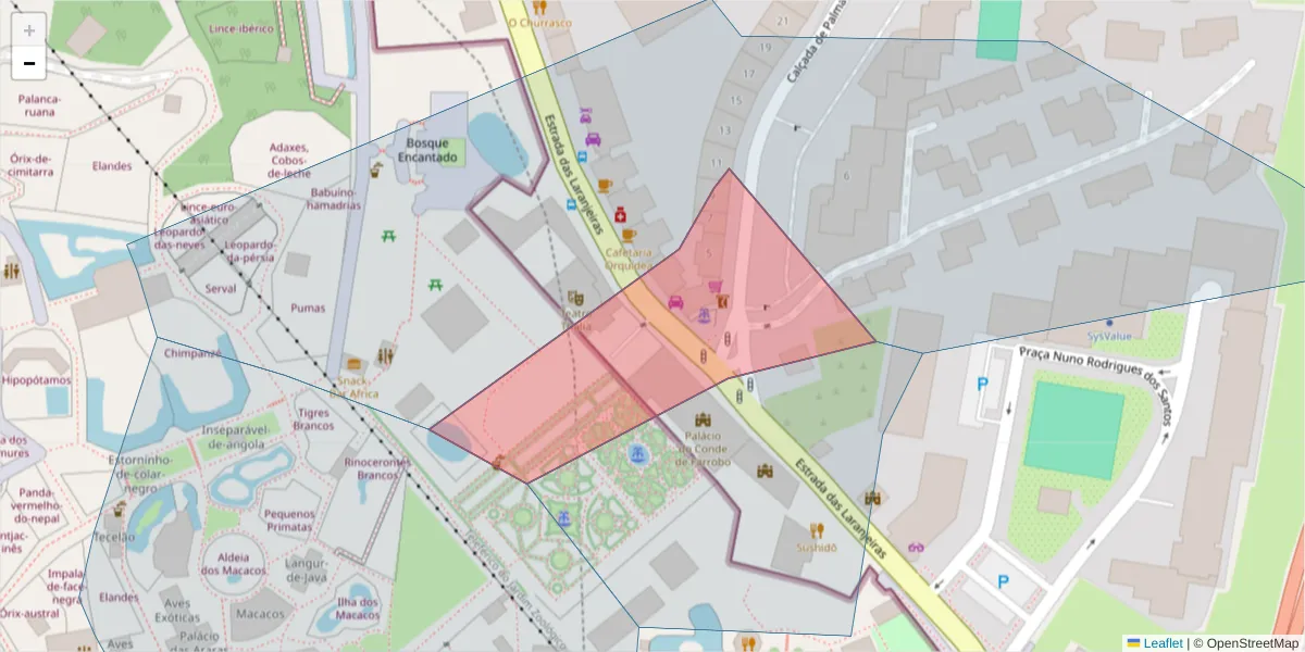 Mapa detalhado do código postal 1600-175 com limites, códigos postais vizinhos e agências dos correios