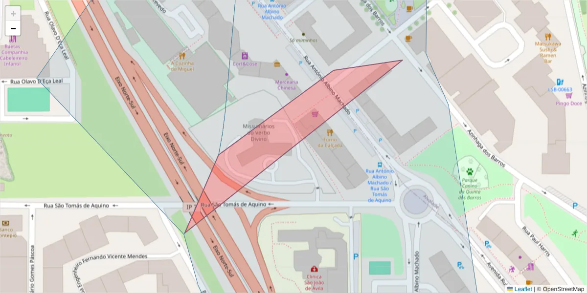 Mapa detalhado do código postal 1600-831 com limites, códigos postais vizinhos e agências dos correios