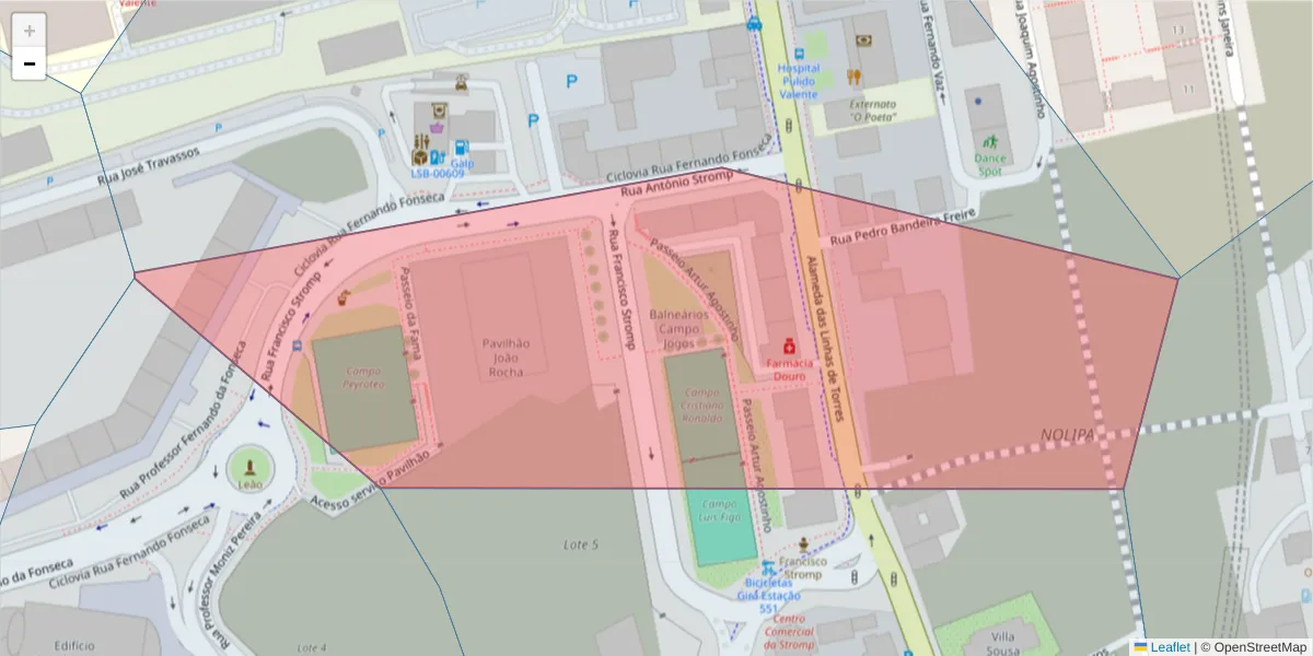 Mapa detalhado do código postal 1750-140 Lumiar com limites, códigos postais vizinhos e agências dos correios