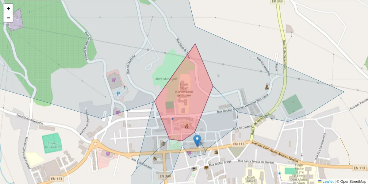 Mapa detalhado do código postal 2490-499 com limites, códigos postais vizinhos e agências dos correios