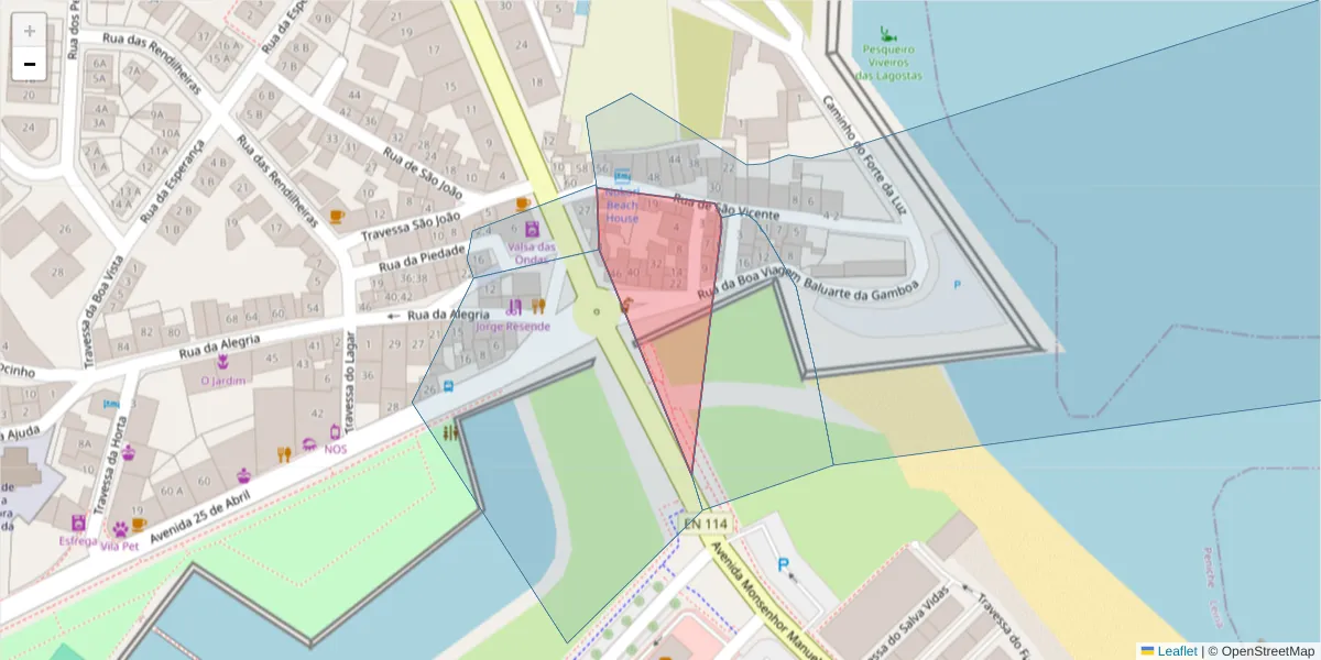 Mapa detalhado do código postal 2520-498 com limites, códigos postais vizinhos e agências dos correios