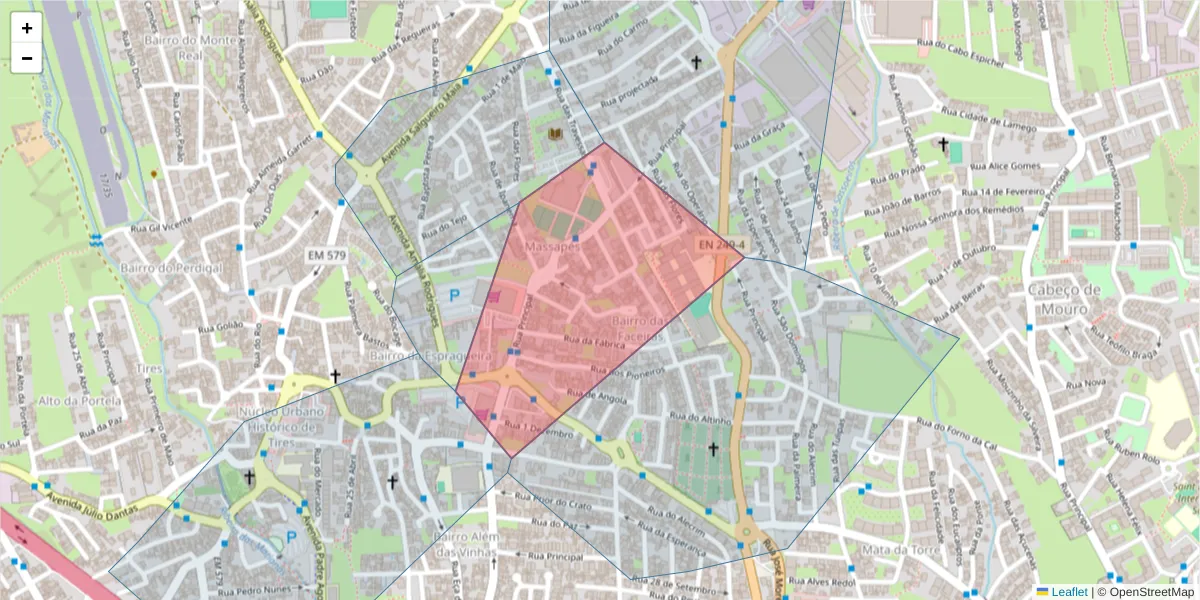 Mapa detalhado do código postal 2785-000 com limites, códigos postais vizinhos e agências dos correios