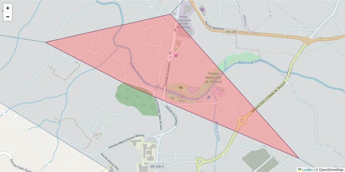 Mapa detalhado do código postal 3610-131 com limites, códigos postais vizinhos e agências dos correios
