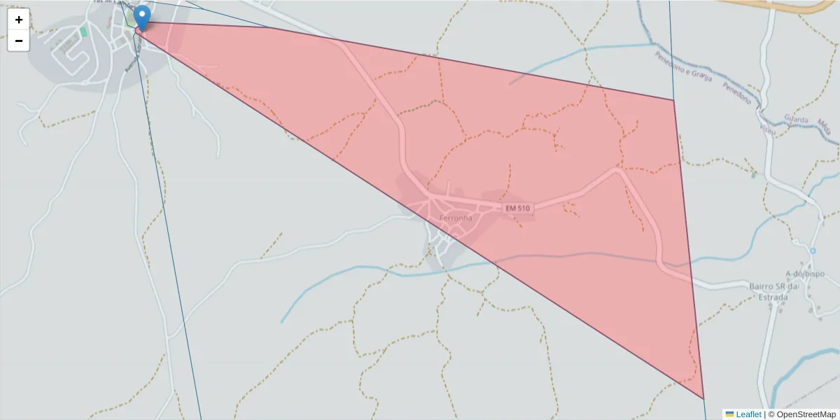 Mapa detalhado do código postal 3630-998 com limites, códigos postais vizinhos e agências dos correios