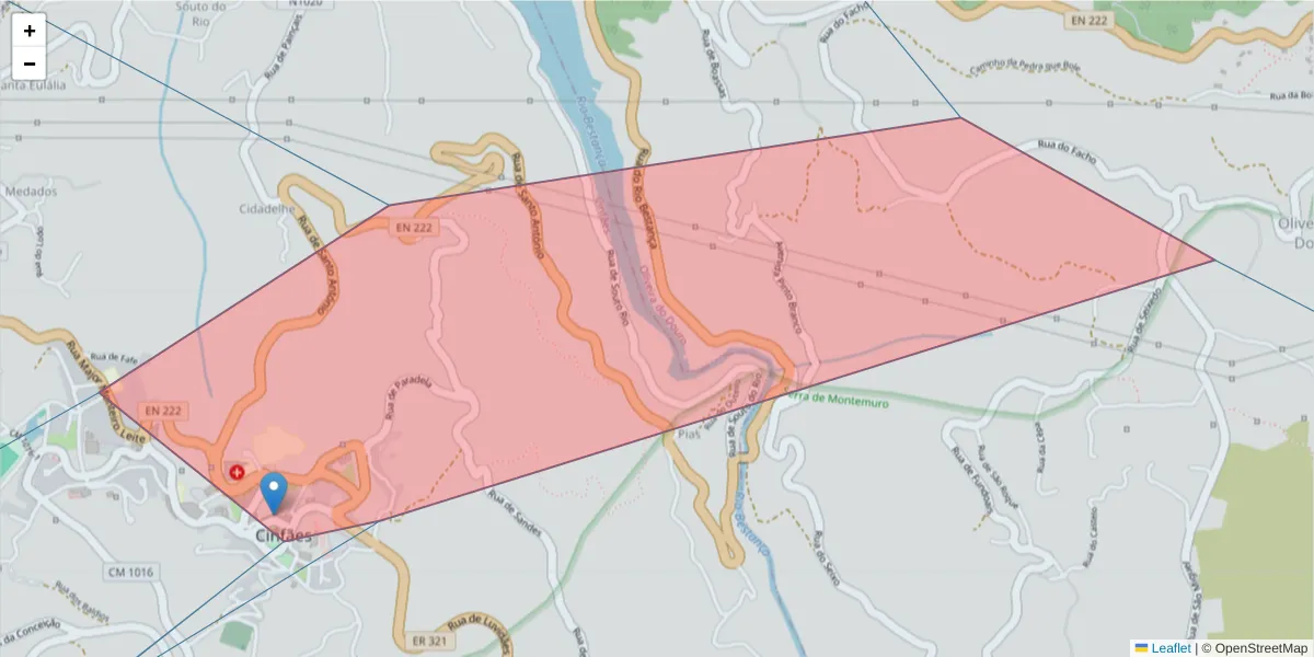 Mapa detalhado do código postal 4690-999 com limites, códigos postais vizinhos e agências dos correios