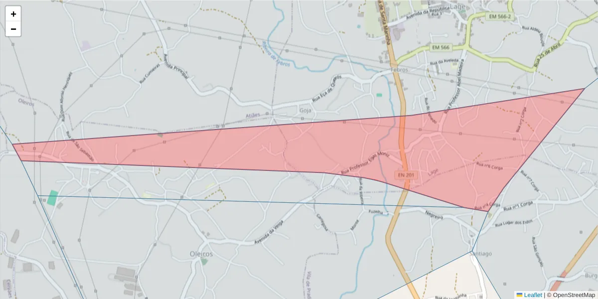 Mapa detalhado do código postal 4730-240 com limites, códigos postais vizinhos e agências dos correios