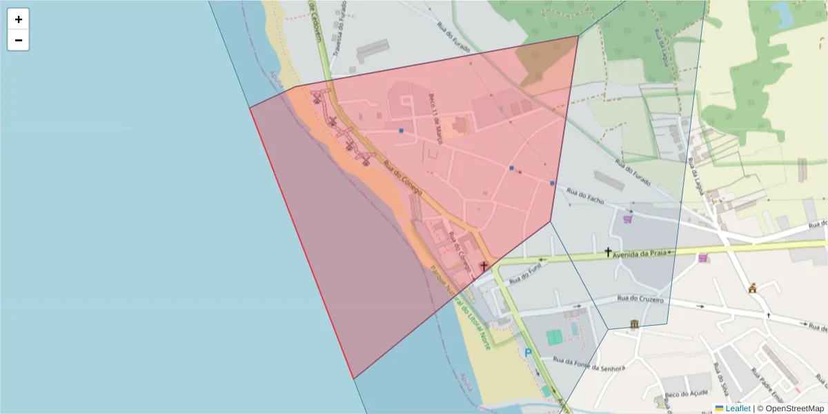 Mapa detalhado do código postal 4740-053 com limites, códigos postais vizinhos e agências dos correios