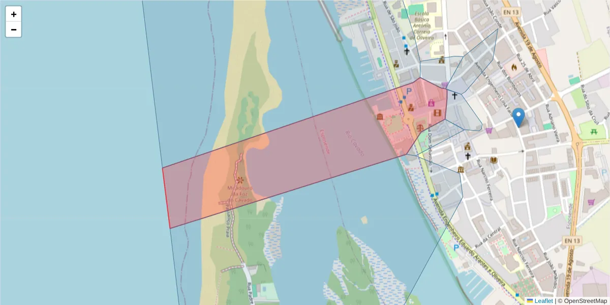 Mapa detalhado do código postal 4740-218 com limites, códigos postais vizinhos e agências dos correios