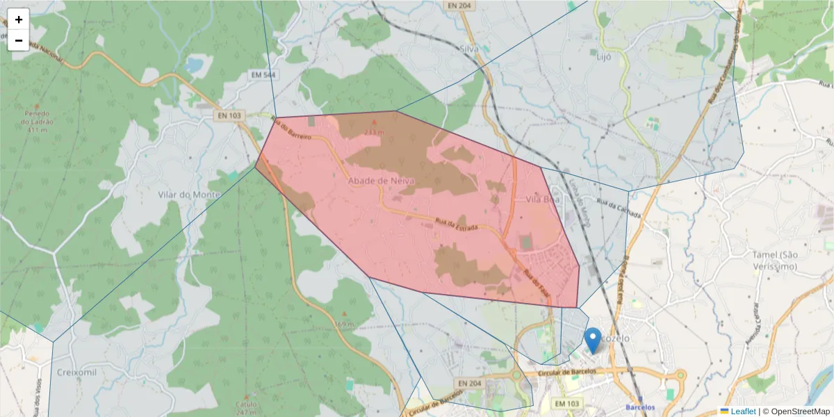 Mapa detalhado do código postal 47580-787 com limites, códigos postais vizinhos e agências dos correios