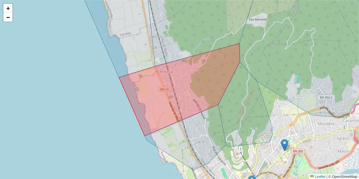 Mapa detalhado do código postal 4900-776 com limites, códigos postais vizinhos e agências dos correios