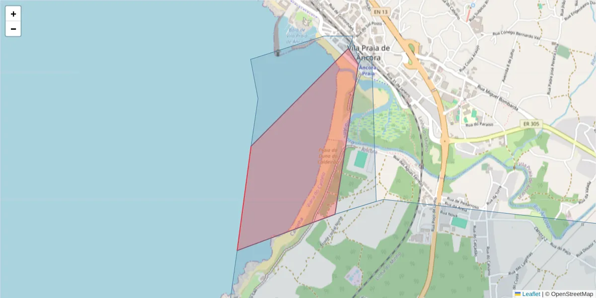 Mapa detalhado do código postal 4910-547 com limites, códigos postais vizinhos e agências dos correios