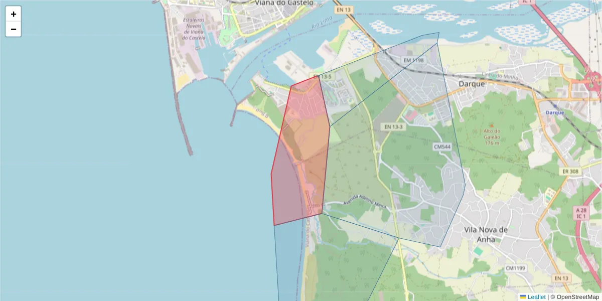Mapa detalhado do código postal 4935 com limites, códigos postais vizinhos e agências dos correios