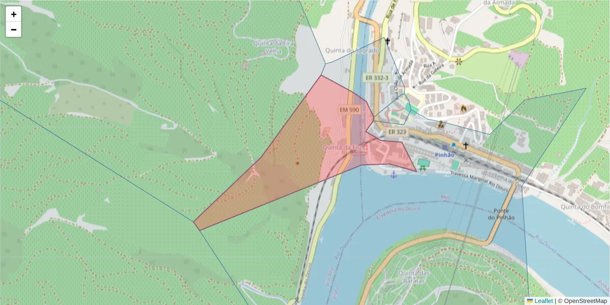 Mapa detalhado do código postal 5085-042 com limites, códigos postais vizinhos e agências dos correios