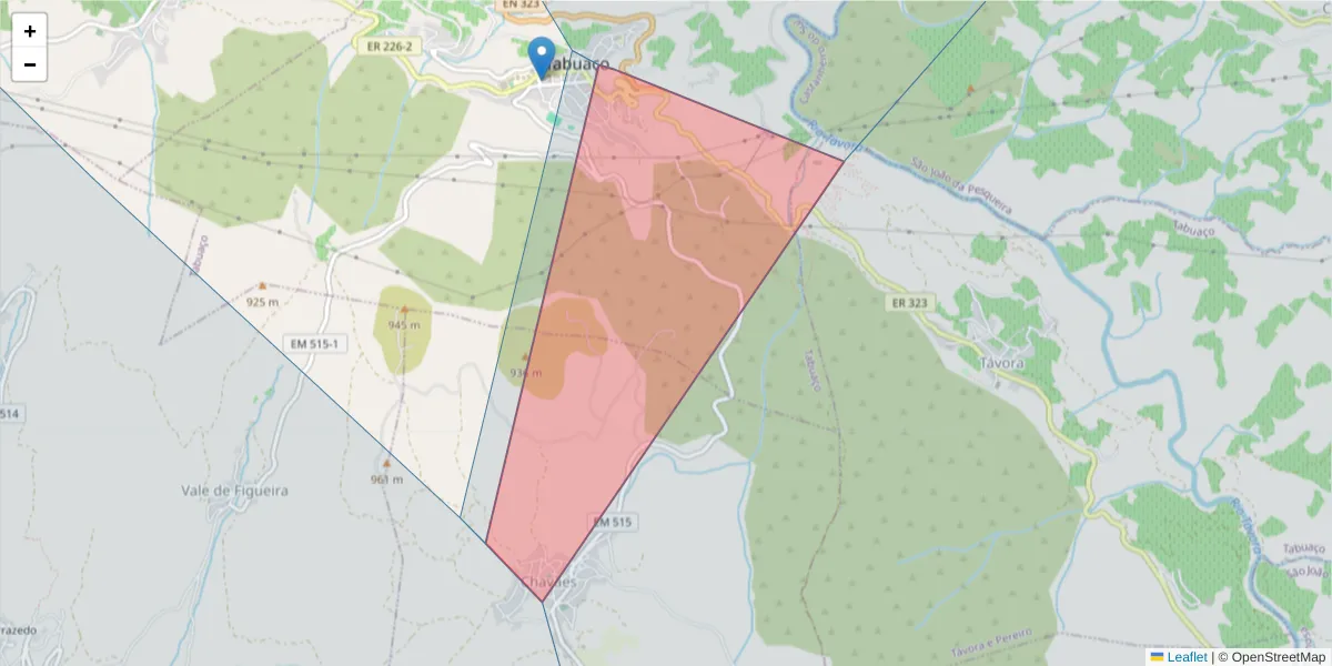 Mapa detalhado do código postal 5120-384 com limites, códigos postais vizinhos e agências dos correios