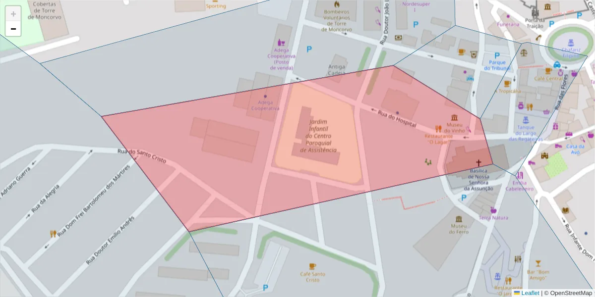 Mapa detalhado do código postal 5160-248 com limites, códigos postais vizinhos e agências dos correios