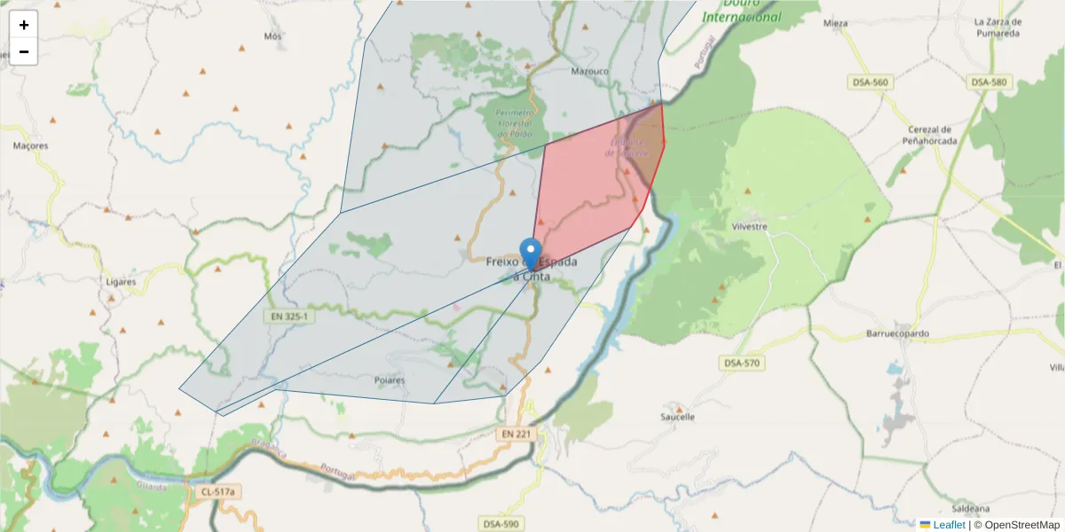 Mapa detalhado do código postal 5180-120 com limites, códigos postais vizinhos e agências dos correios