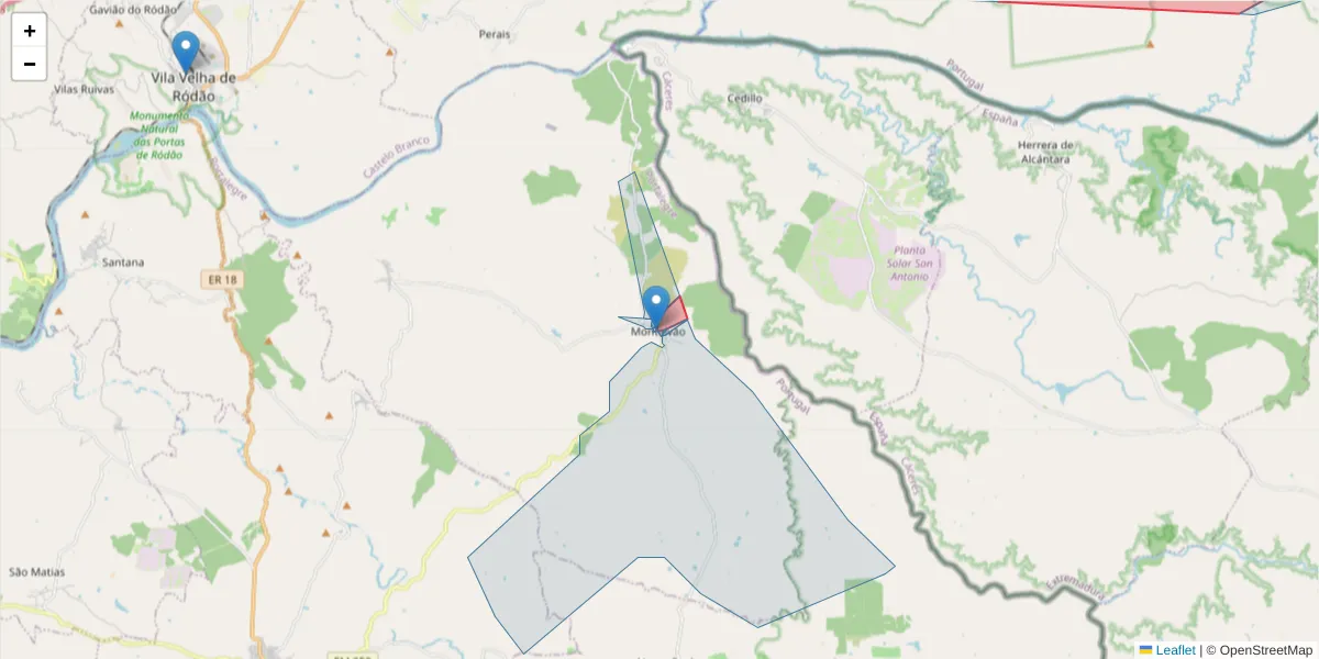 Mapa detalhado do código postal 6050-440 com limites, códigos postais vizinhos e agências dos correios