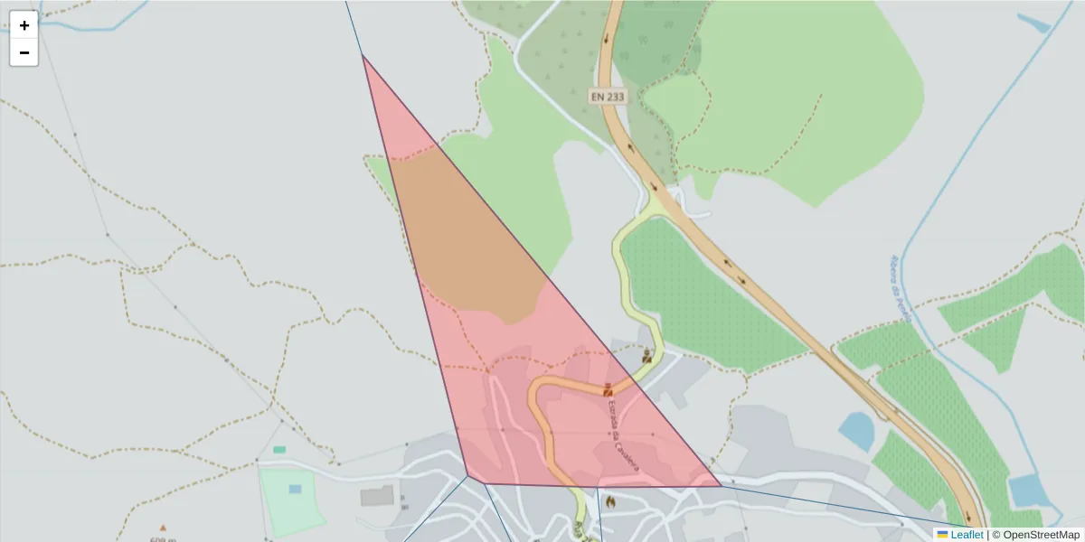 Mapa detalhado do código postal 6090-354 com limites, códigos postais vizinhos e agências dos correios