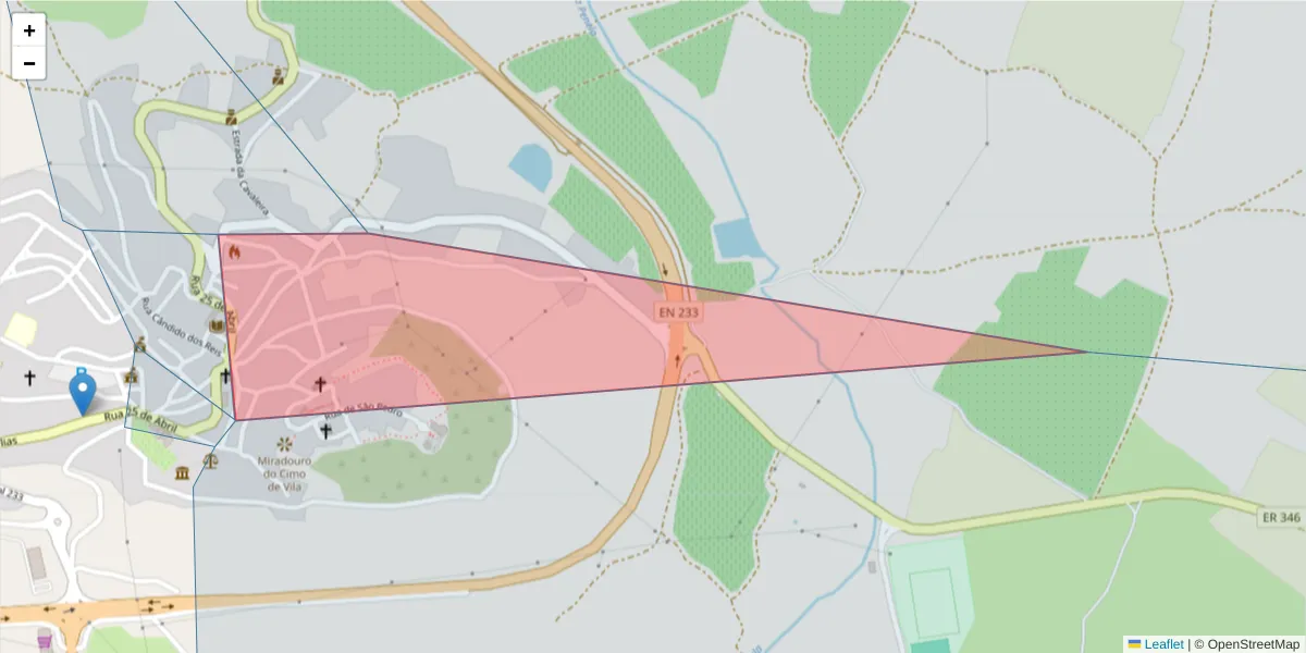 Mapa detalhado do código postal 6090-508 com limites, códigos postais vizinhos e agências dos correios