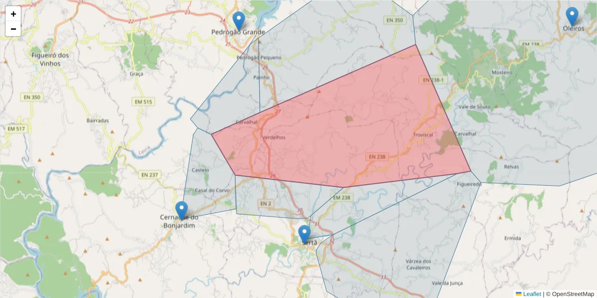 Mapa detalhado do código postal 6100-679 com limites, códigos postais vizinhos e agências dos correios