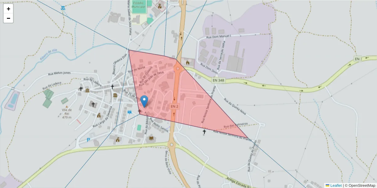 Mapa detalhado do código postal 6110-218 com limites, códigos postais vizinhos e agências dos correios
