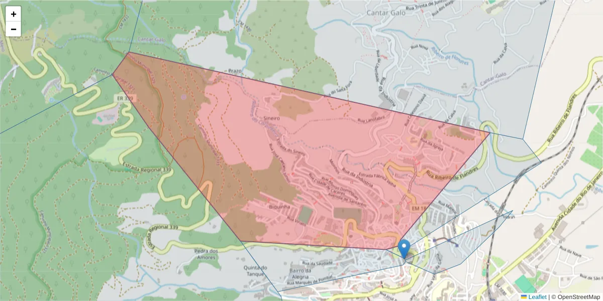 Mapa detalhado do código postal 6200-194 com limites, códigos postais vizinhos e agências dos correios