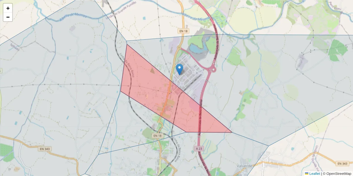 Mapa detalhado do código postal 6230-468 com limites, códigos postais vizinhos e agências dos correios