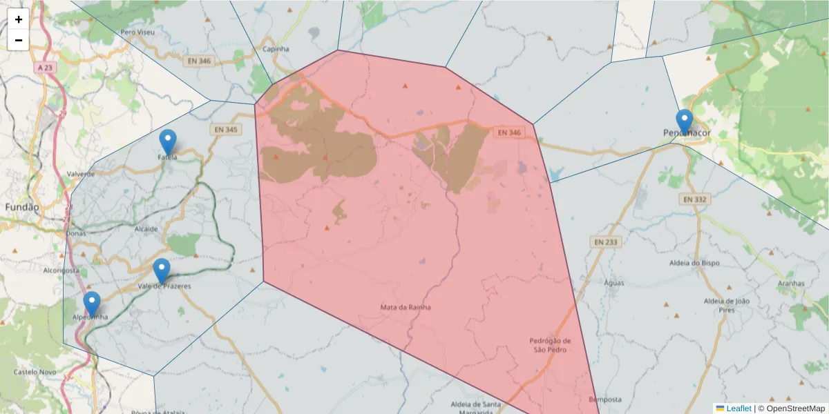 Mapa detalhado do código postal 6230-787 com limites, códigos postais vizinhos e agências dos correios