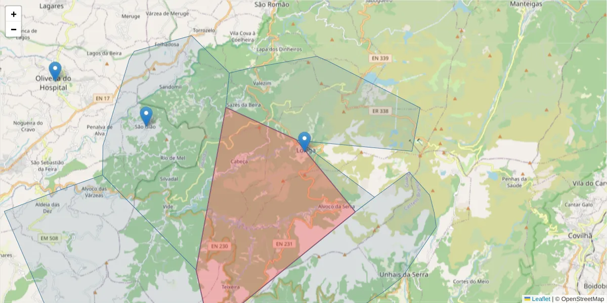 Mapa detalhado do código postal 6270-089 com limites, códigos postais vizinhos e agências dos correios