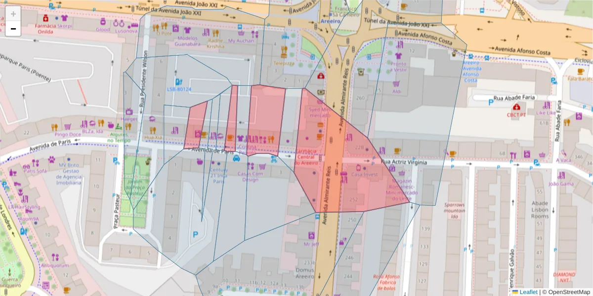 Mapa detalhado do código postal 1000-228 São João de Deus com limites, códigos postais vizinhos e agências dos correios