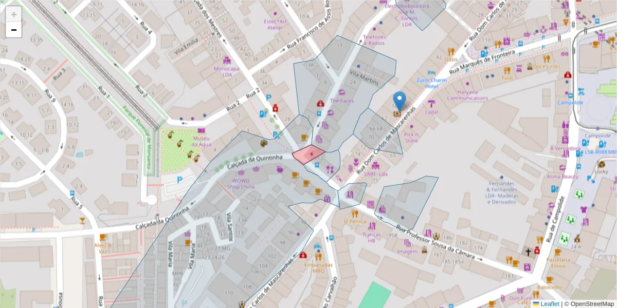 Mapa detalhado do código postal 1070-275 com limites, códigos postais vizinhos e agências dos correios