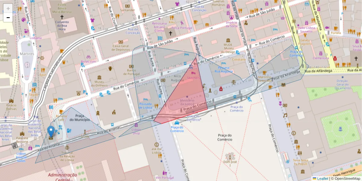 Mapa detalhado do código postal 1149-019 com limites, códigos postais vizinhos e agências dos correios