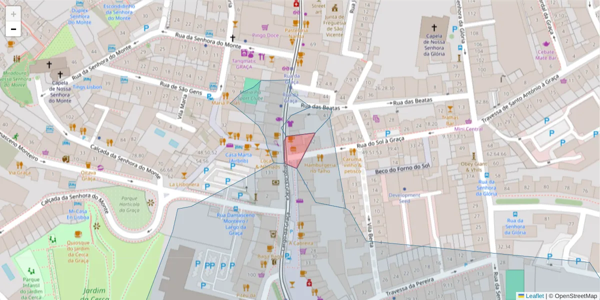Mapa detalhado do código postal 1170-168 com limites, códigos postais vizinhos e agências dos correios