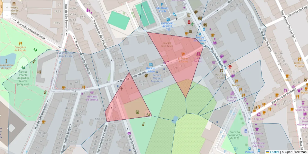 Mapa detalhado do código postal 1200-803 com limites, códigos postais vizinhos e agências dos correios