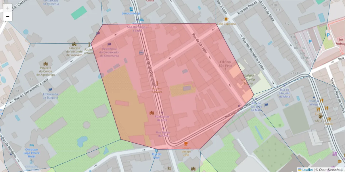 Mapa detalhado do código postal 1200-838 com limites, códigos postais vizinhos e agências dos correios