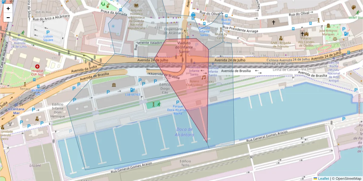 Mapa detalhado do código postal 1350-178 com limites, códigos postais vizinhos e agências dos correios