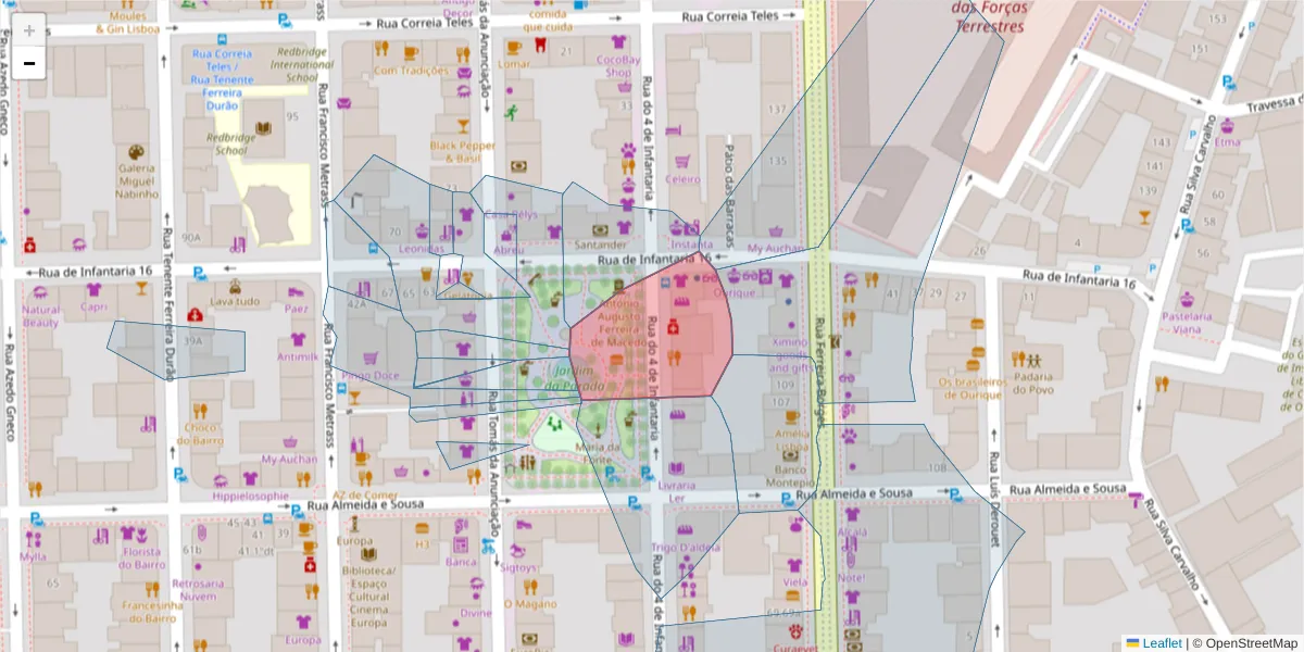 Mapa detalhado do código postal 1350-272 Santo Condestável com limites, códigos postais vizinhos e agências dos correios