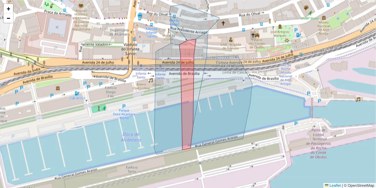 Mapa detalhado do código postal 1399-026 com limites, códigos postais vizinhos e agências dos correios
