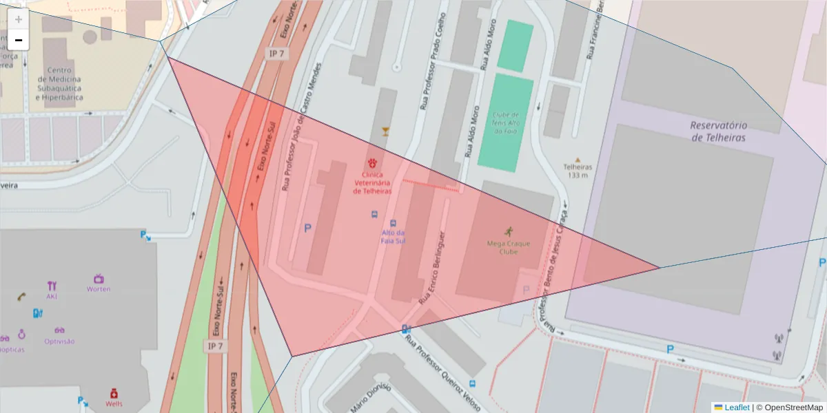 Mapa detalhado do código postal 1600-638 com limites, códigos postais vizinhos e agências dos correios