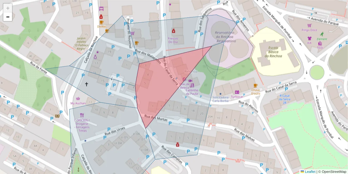 Mapa detalhado do código postal 1635-278 com limites, códigos postais vizinhos e agências dos correios
