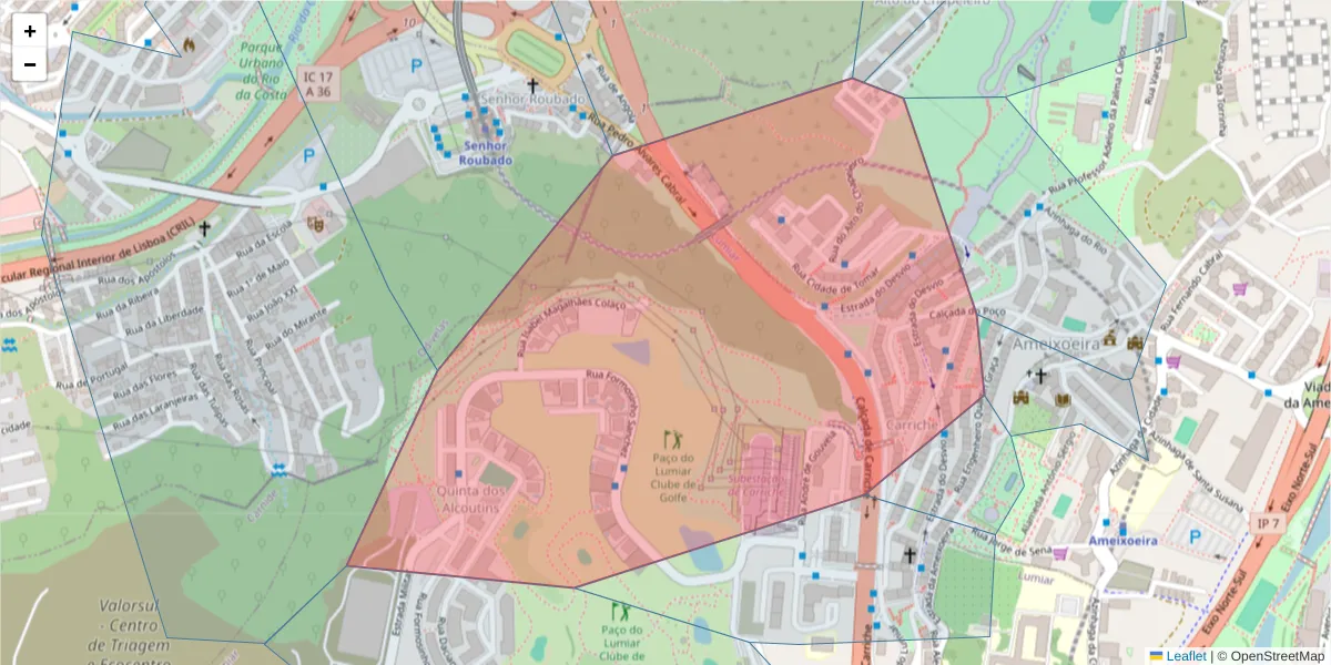 Mapa detalhado do código postal 1750-053 Ameixoeira com limites, códigos postais vizinhos e agências dos correios