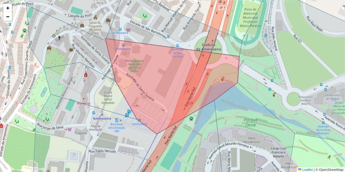 Mapa detalhado do código postal 1750-085 com limites, códigos postais vizinhos e agências dos correios