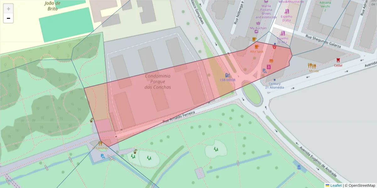 Mapa detalhado do código postal 1750-429 com limites, códigos postais vizinhos e agências dos correios