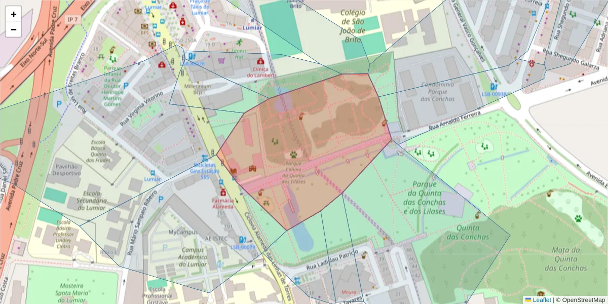 Mapa detalhado do código postal 1769-008 com limites, códigos postais vizinhos e agências dos correios