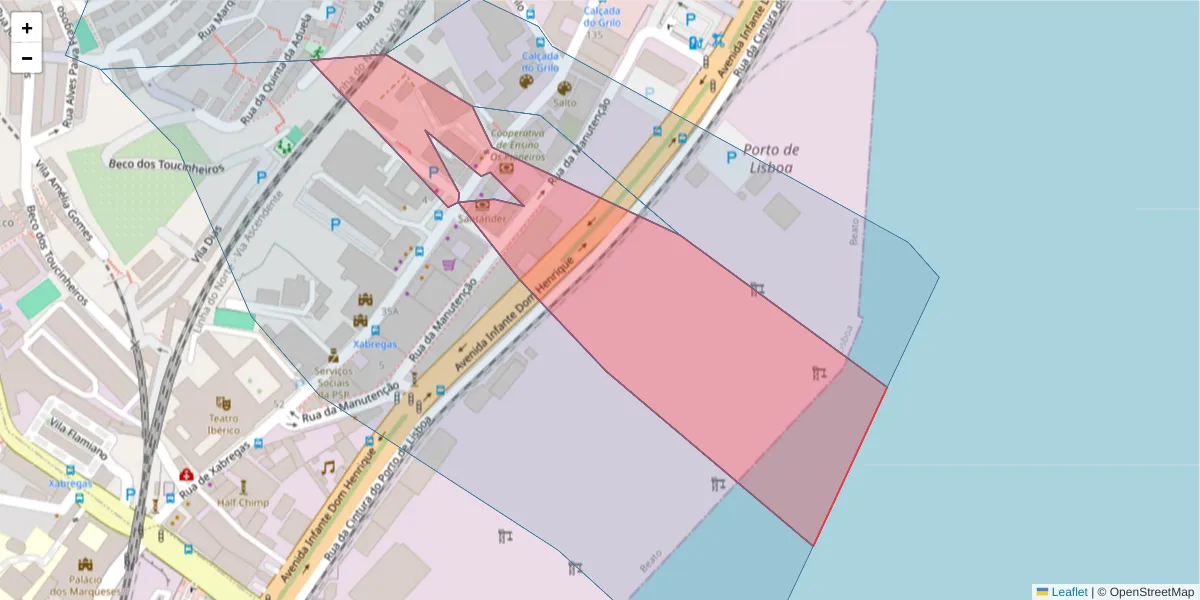 Mapa detalhado do código postal 1900-193 com limites, códigos postais vizinhos e agências dos correios