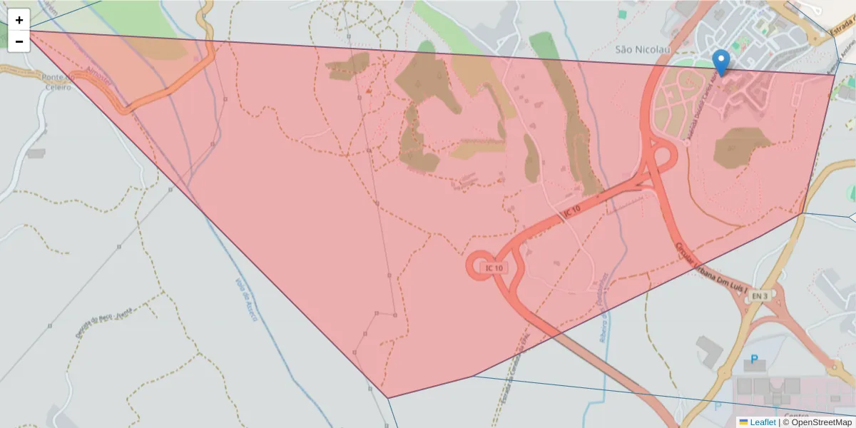 Mapa detalhado do código postal 2005-170 com limites, códigos postais vizinhos e agências dos correios