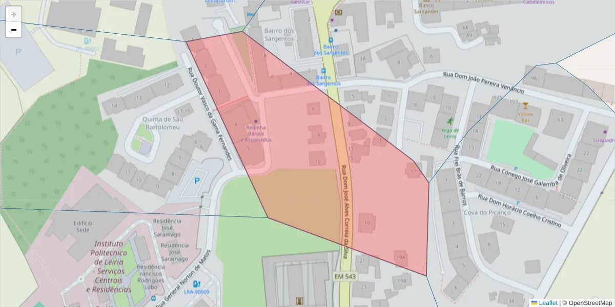 Mapa detalhado do código postal 2010-191 com limites, códigos postais vizinhos e agências dos correios